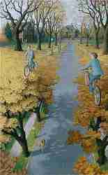 Cycliste d'automne